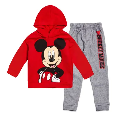 Disney Mickey Mouse Big Boys Fleece Pullover Hoodie and Pants Outfit