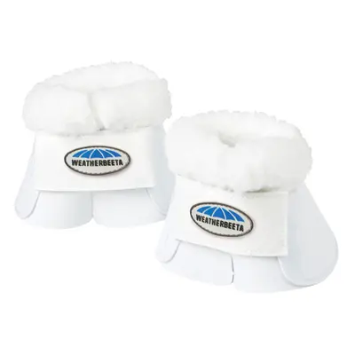 Weatherbeeta Fleece Trim Impact Bell Boots White Full