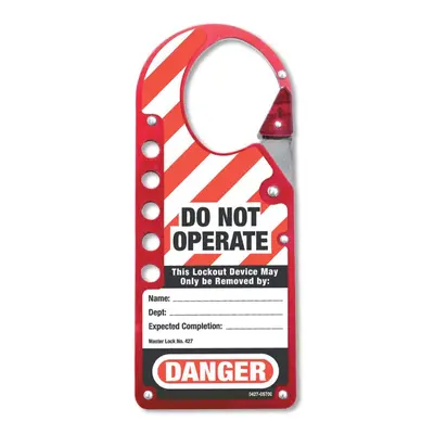 Master Lock S427 M/Lock Lockout/TAGOUT Labeled SNAP-ON HASP 427, Red