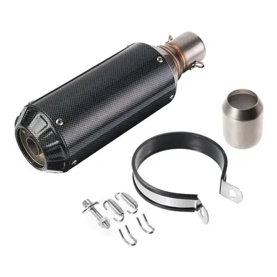 (Carbon) 38-51mm Exhaust Muffler Pipe with Silencer Universal Motorcycle Stainless Steel