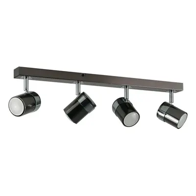 Modern Way Straight Bar Ceiling Spotlight Fitting in a Black Chrome Finish