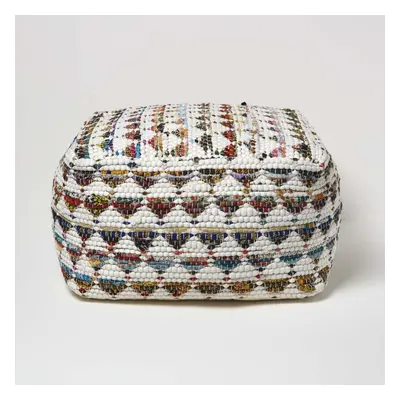 (60 x x cm) Cream Chindi Design Bean Filled Pouffe & Footstool