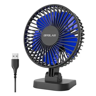 (black blue) OPOLAR Portable Fan USB Desk Fan Small Mini Quiet Desktop Fan for Office