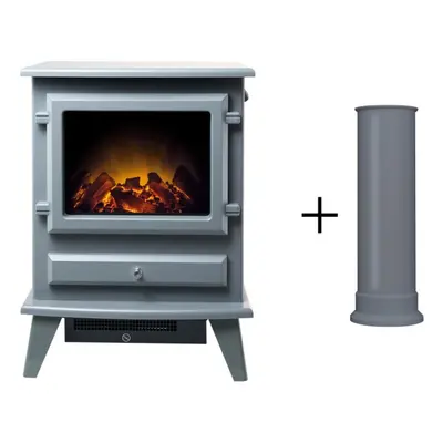 Adam Hudson Electric Stove Grey + Straight Stove Pipe