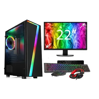 (., FULL SET UP(22" MONITOR)) GAMING PC BUNDLE : INTELCORE i3/16GB RAM/1TB + 128GB SSD/ GT730 2G