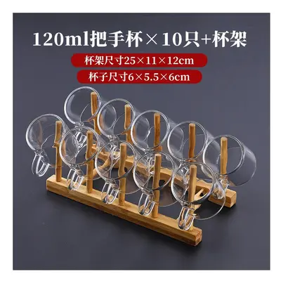 (120ml transparent cup (pack of 10+cup holder), 120mL) Cup Holder, Kung Fu Tea Set, Master Cup, 