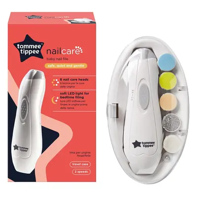 Tommee Tippee Electric Baby Nail File Trimmer Battery-Powered Infant Nail Clipper with LED Light