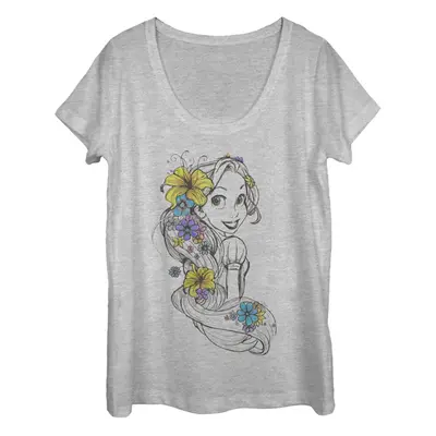 Disney Princesses Rapunzel Sketch Women's Short Sleeve Tee Shirt Athl