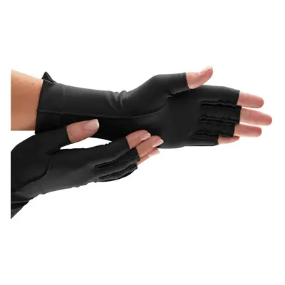 isotoner unisex adult One Pair of Open Finger arthritis gloves Black