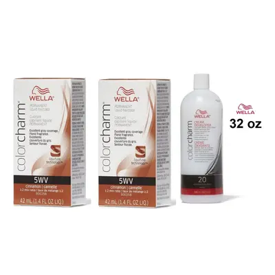 (5WV+ 5WV+Developer (Vol. 20) 32oz) 5WV Cinnamon Wella Color Charm Permanent Haircolor