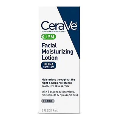 CeraVe Facial Moisturizing Lotion PM | Ounce | Ultra Lightweight, Night Face Moisturizer | Fragr