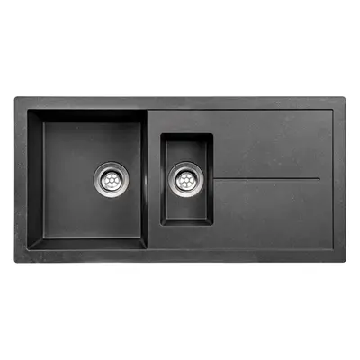 SIA DIAM15BL 1.5 Bowl Black Composite Reversible Inset Sink