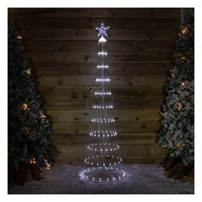 1.8m Light up Christmas Cone Tree with White LEDs and Timer Function