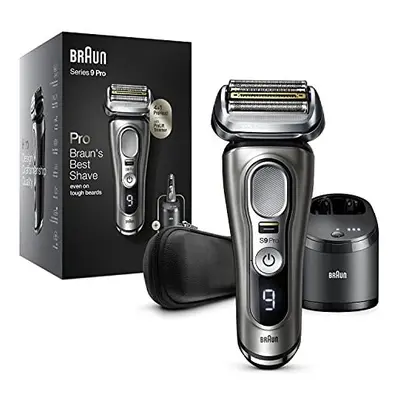 Braun Series Pro Electric Shaver With 4+1 Head, ProLift Trimmer, 5-in-1 SmartCare Center & Leath