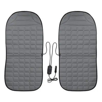 (Black) 12V Cotton Car Double Seat Heated Cushion Seat Warmer Winter Household Cover Electric He