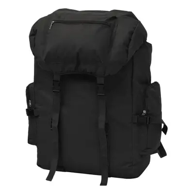 vidaXL Army-Style Backpack 65L Black Waterproof Hiking Camping Bag Rucksack