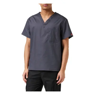 Dickies Mens Big and Tall Signature V-Neck Scrubs Shirt Pewter XXXX