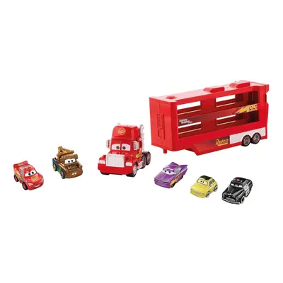 Disney and Pixar Cars Mack Mini Racers Hauler with Miniature Metal Vehicles Lightning Mcqueen's 