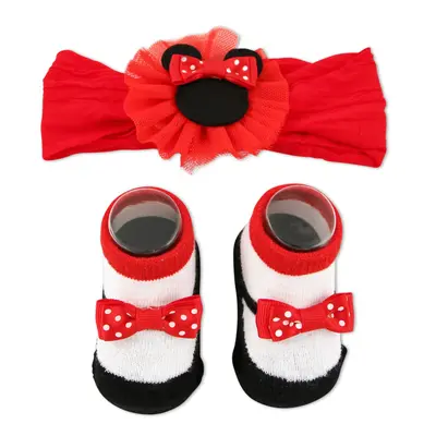 Disney Baby Girls Minnie Mouse Gift Set - Piece Headband and Socks (