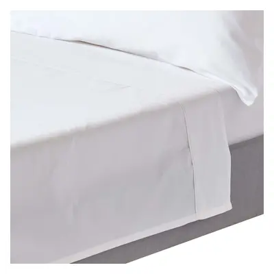 (Double, White) Organic Cotton Flat Sheet Thread Count Equivalent Bed Sheet