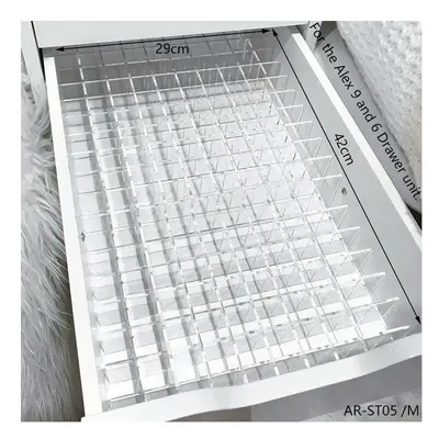 (AR-ST05 - 42cm) ANON DIY Drawer Divider Set For ALEX And Drawers,Acrylic Customizable in-Drawer