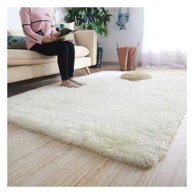 (200x290cm) Cream Rugs Fluffy Shaggy Rug Living Room Carpet