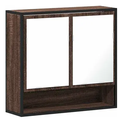 (brown oak) vidaXL Bathroom Mirror Cabinet Smoked Oak 65x20x60 cm Engineered Wood