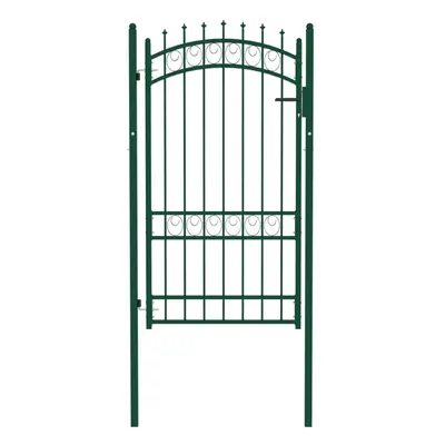 (green, x cm) vidaXL Fence Gate with Spikes Steel Garden Barrier Green/Black Multi Sizes