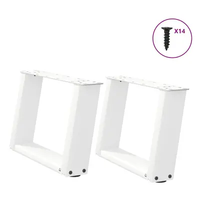 (white, x (30-31) cm) vidaXL Console Table Legs U-Shaped Desk Legs Metal Bar Stand DIY pcs Steel