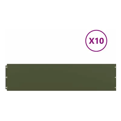 vidaXL Lawn Edgings pcs Olive Green 25x103 cm Cold-rolled Steel