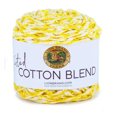 Lion Brand Yarn Twisted Cotton Blend Yarn YellowEcru