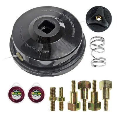 UNIVERSAL Dual Line Manual Feed Head with Bolts + x 15m Refill for Strimmer/Trimmer/Brushcutter