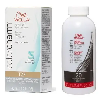 (T27+Developer (vol.20)) Wella Colour Charm Liquid Colour Toner 42ml