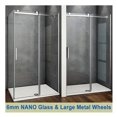 (Sliding Door: 1100x1950mm; Stone Tray: no tray; Side Panel: 900x1950mm) Aica Frameless Sliding 