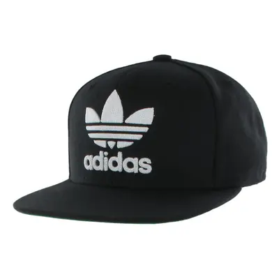 adidas Originals Kids-Boy's/Girl's Trefoil Chain Flatbrim Structured Snapback Cap, Black/White, 