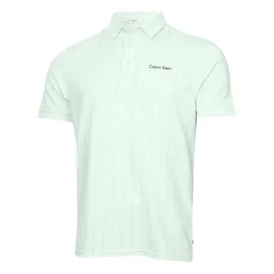 (L, Light Jade) Calvin Klein Mens Cape Club Moisture Wicking Technical Golf Polo Shirt