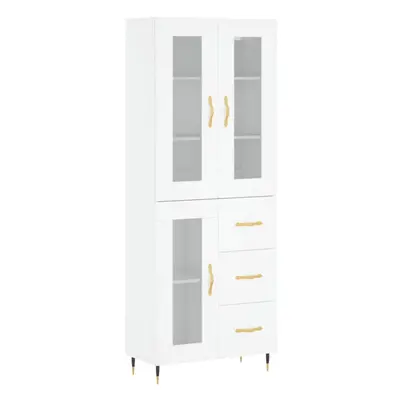 (white, glass door drawers) vidaXL Highboard Sideboard Tall Storage Cabinet Side Cabinet Enginee