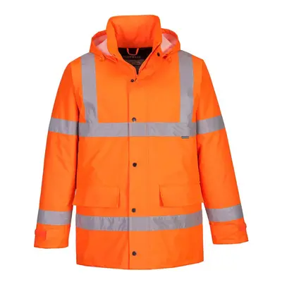 (M, Orange) Portwest Mens Hi-Vis Safety Traffic Jacket