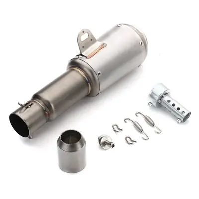 (Stainless) 38-51mm Stainless Steel Universal Motorcycle Exhaust Muffler Pipe System