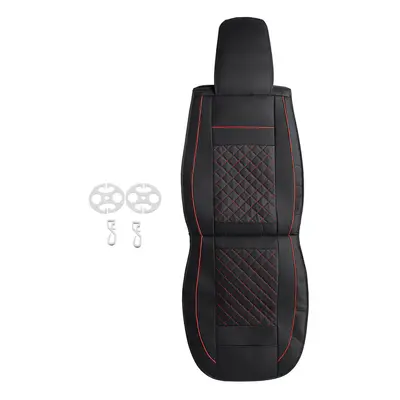 (1 Pc - Stylish Black) 1PC/5PCS Universal Front Car Seat Mat Cover Cushion Deluxe PU Leather Pro