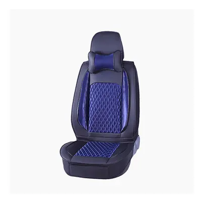 (Blue) 5D Car Seat Cover Breathable PU Leather Full Surround Universal Seat Protector Set