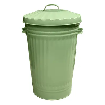 Retro Dustbin Rubbish Waste Animal Feed Bin - Tall Sage Green Bin 45L