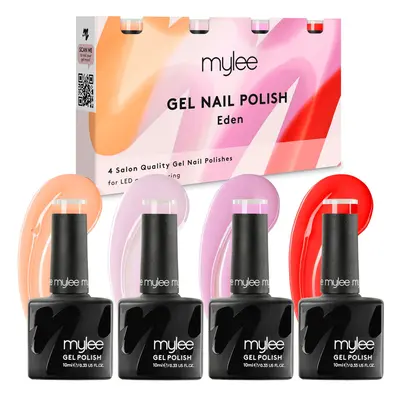 Gel Nail Polish Colour Set 4x10ml [Eden Quad] UV/LED Soak-Off Nail Art Manicure Pedicure for Pro