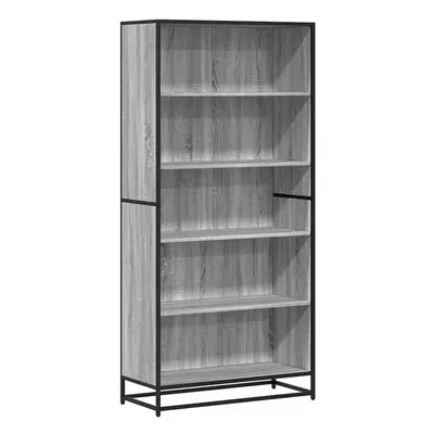 vidaXL Bookcase Bookshelf Rack Storage Cabinet Grey Sonoma Engineered Wood