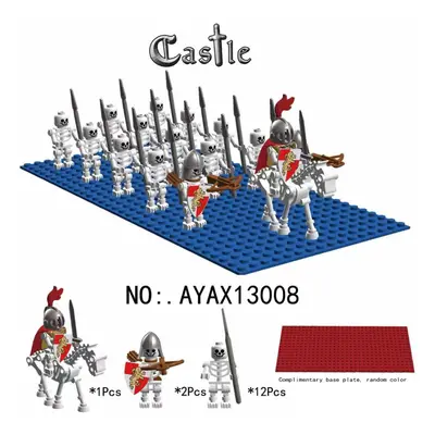 (Style F) 15pcs evil Skeleton Knights Legion of Medieval Roman soldier castles delivers a random