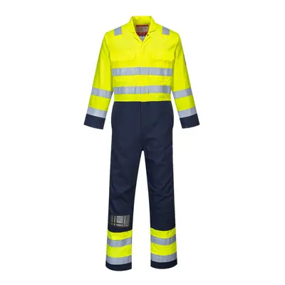 (48R, Yellow/Navy) Portwest Unisex Adult Bizflame Pro Hi-Vis Overalls