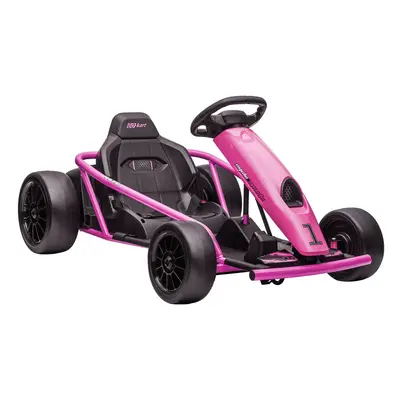 HOMCOM 24V Electric Go Kart for Kids with Music, Horn Honking, Slow Start