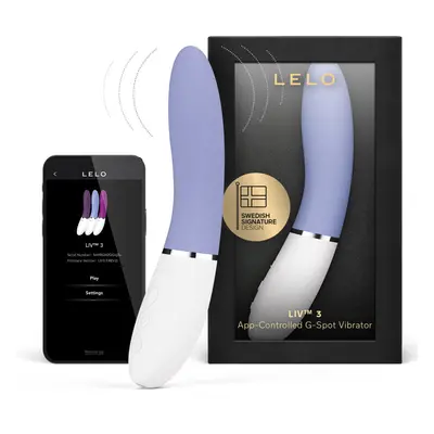 (Powder Blue) LELO LIV App-Controlled G-Spot Vibrator for Women with Settings, Curved Shape Fema