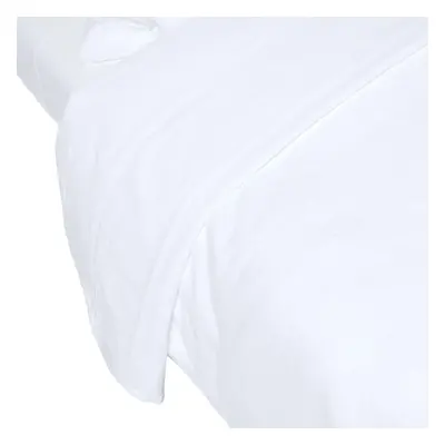 (Single, White) Luxury Soft Linen Flat Sheet Plain Textured 100% Cotton Blend