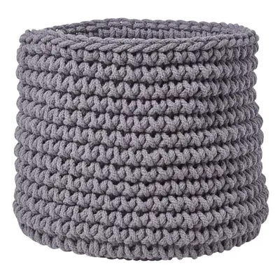 (Dark Grey) Cotton Knitted Round Storage Basket, x cm